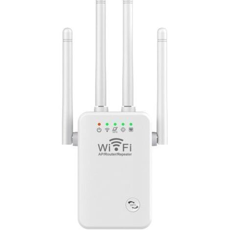 Wireless WiFi Repeater 4 Antennas 2.4G WiFi 300M Extender Long Range Signal Amplifier White (1/5)