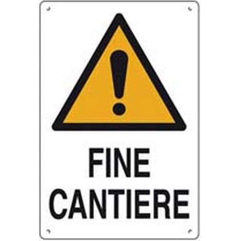 10PZ CARTELLO "FINE CANTIERE" - cm.40x60h. in plastica