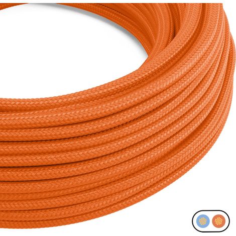 Creative-Cables Câble électrique plat original 2x0,75 mm² (1 m, Orange PM15)