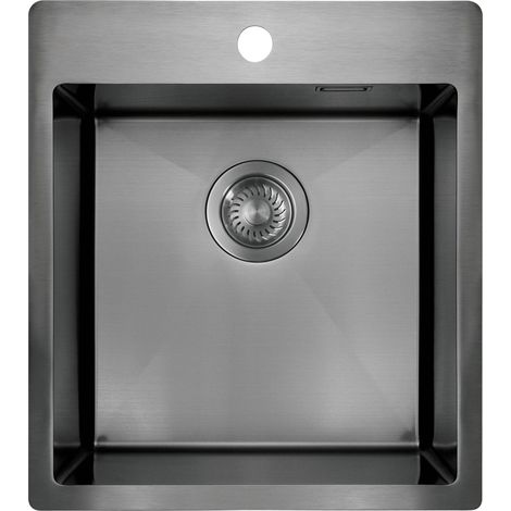 Lavello cucina in acciaio inox 45 X 50 cm in colore Titanio PVD Deante OLFATO ZPOD10A  Titanio (1/3)