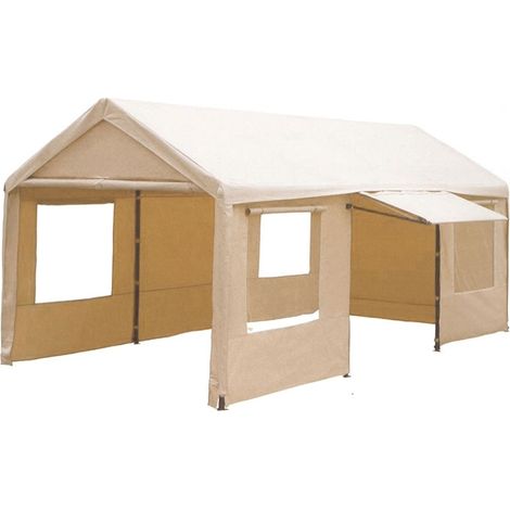 Gazebo garage per ricovero auto con finestre laterali 3 x 6 metri gazebo giardino casetta attrezzi (1/2)