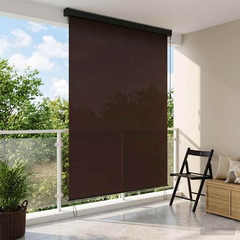 vidaXL Store enrouleur Marron 140 x 250 cm Tissu et Aluminium (1/5)