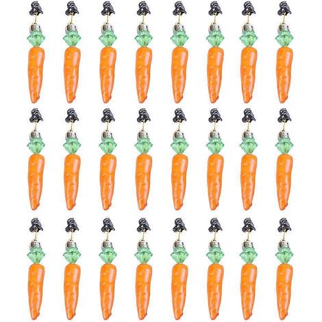 24 Stück Bartschmuck, kleine karottenförmige Bartclips, Osterdekoration zum Aufhängen-1.5CM-Orange (1/3)