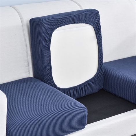 Housse De Coussin De Canapé - Velours Extensible - Protection Anti-Taches - Pour Canapé Fauteuil Banquette - Lot De 3 Pièces - Gris (1/2)