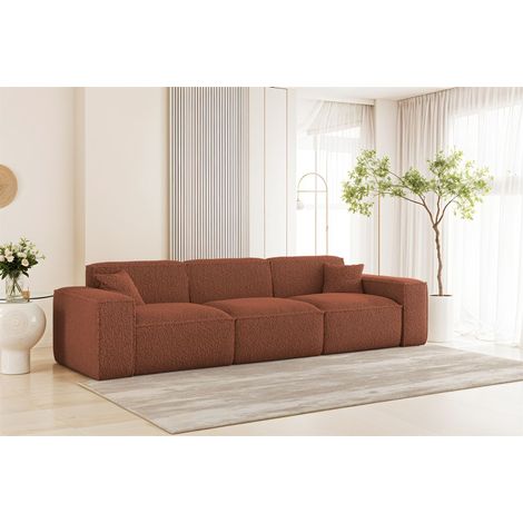 Sofa Designersofa CELES PREMIUM 3-Sitzer in Stoff Sven Rostbraun (1/4)