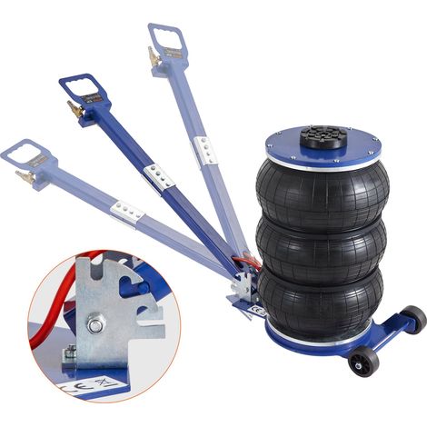 Cric Pneumatique 5 tonnes Plage 140-470 mm Cric de Levage Pneumatique 0,8-1,0 MPa 3 Coussins d’Air Poignée Longue Ajustable Levage Rapide pour Réparation Entretien Voiture SUV Atelier Garage (1/5)