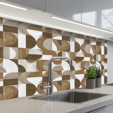 Kitchen Splashback Abstract - Retro - Brown 100x60 cm
