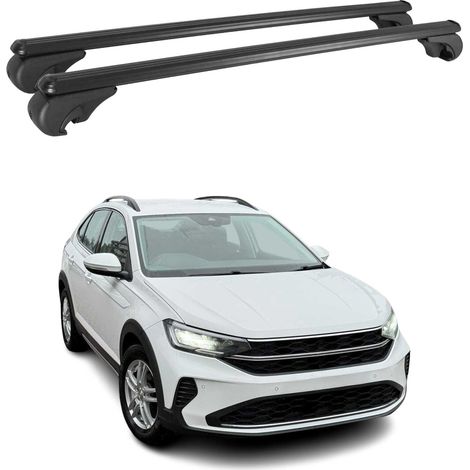OMAC Aluminium Dachträger Querträger für VW Taigo 2021-2026 – TÜV / DIN 75302:2019 – Abschließbar – Max. 75 kg – 2 Stangen Schwarz (1/5)