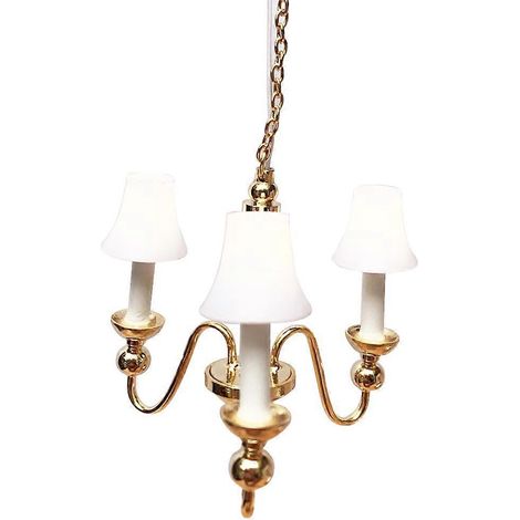 1/12 Dollhouse Miniature Lustre LED Plafonnier Miniature Luminaire Éclairage Salle de Séjour Chambre Meubles Accessoires Décoration (1/4)