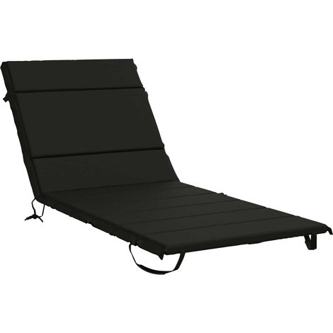 Sonnenliege Kissen GEMERT 100 % Polyester Schwarz vidaXL