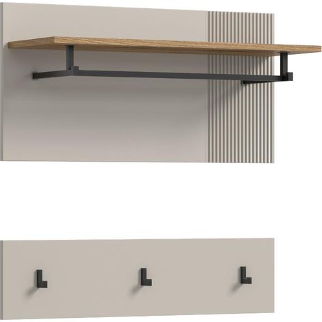 Slide Wandgarderobe 3 Haken Kaschmir Dekor.