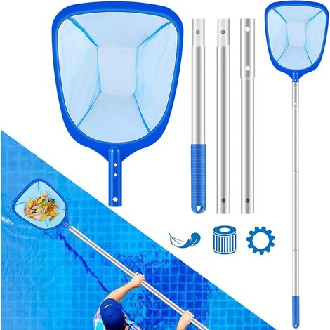 Épuisettes de Surface, Épuisette de Piscine,Épuisettes de Fond,Épuisettes de Surface Piscine,Filet Piscine avec 98CM Télescopique en Aluminium Perche,Kit Nettoyage Professional pour Piscine,Fontaine (1/5)