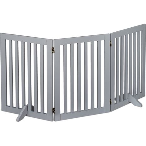 Barrera de seguridad ajustable para perros 70 x 51 x 2 cm protección escalera chimenea de MDF gris 130010798 (1/5)