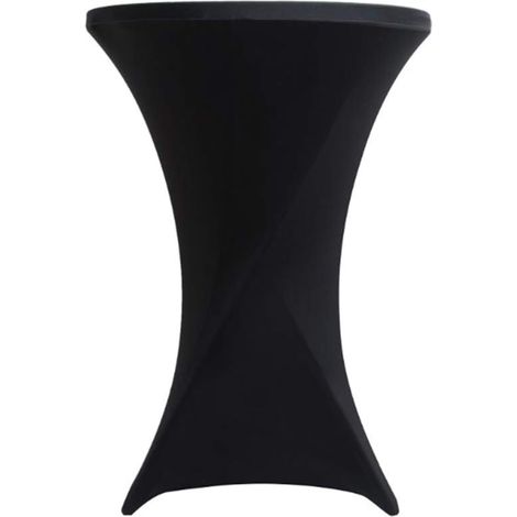 Stretchable Spandex Cocktail Tablecloth, Table Cover for Weddings, Bar Parties (Black, 70x110cm) (1/5)