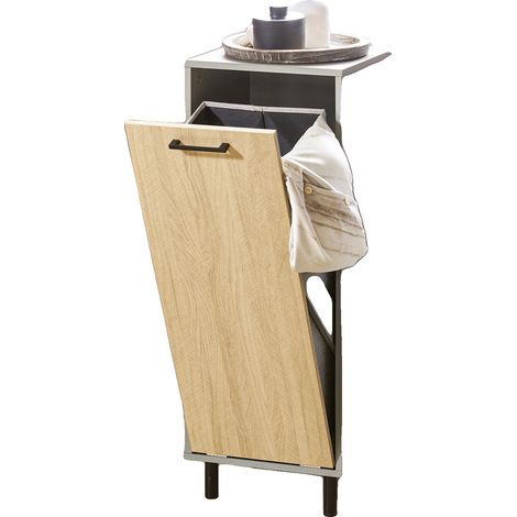 Armario para la ropa sucia, bolsa de lavandería plegable, diseño que ahorra espacio, gris claro (1/2)