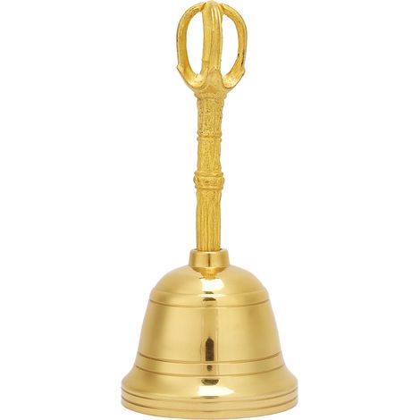 Clochette Bouddhiste en Laiton Pur 11 cm pour Feng Shui et Rituels (1/5)