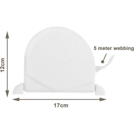 3 Pcs Enrouleur de sangle pour volet roulant, espacement des trous de vis 145 mm, Système Mini, avec sangle incluse de 14 mm x 5 m, Blanc (1/4)