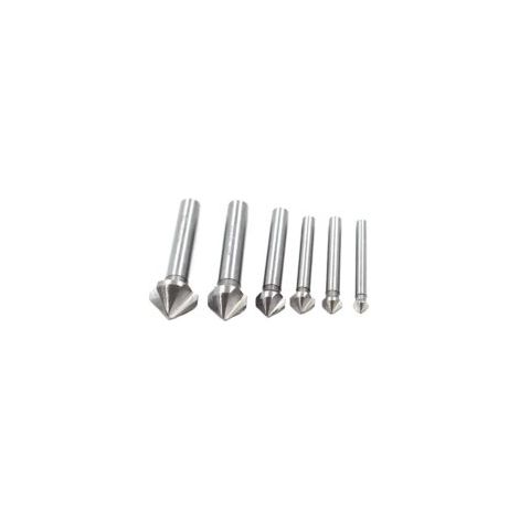 6 tlg 90° 3 Flute HSS Kegelsenkersatz Anfassen Versenkbohrer 1/4" 6-Kanntschaft Senker - Crezuo (1/4)