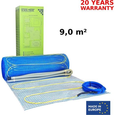 Malla calefactora para suelo radiante eléctrico 9 m² EcoNG170-090, 170 W/m², 1530 W