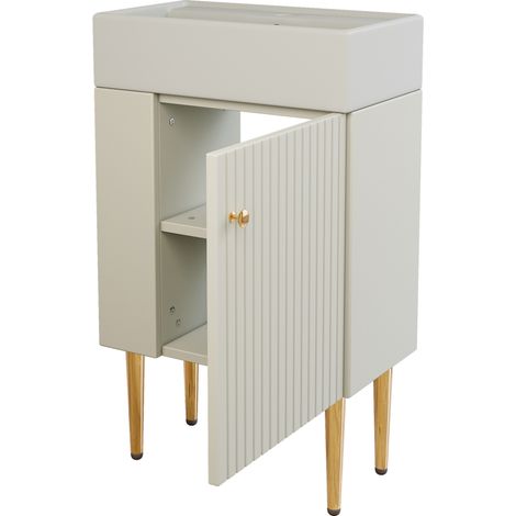 Mobile bagno con lavabo bianco 55 x 31 x 66,5 cm in MDF (1/5)