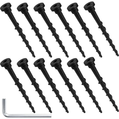 Vis de Terre pour Robot Tondeuse 12 Pièces 14cm en Plastique avec Clé Allen (1/5)