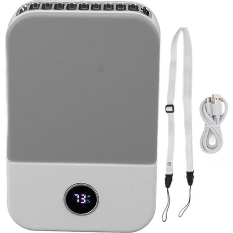 Ventilateur de cou rechargeable USB 3 vitesses silencieux avec clip pour la ceinture - Brise portable pour l'été (1/5)