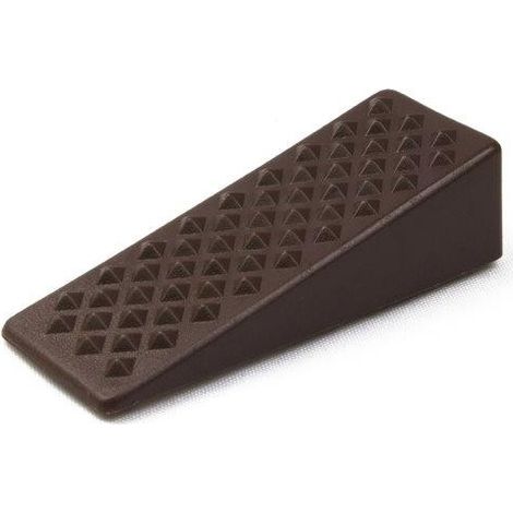 FERMAPORTE ADESIVI A CUNEO IN PLASTICA MARRONE 2 PZ.