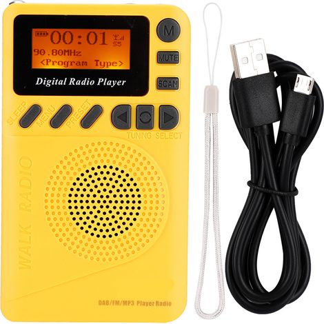 Mini radio de poche avec récepteur stéréo DAB+FM et lecteur MP3. (1/5)