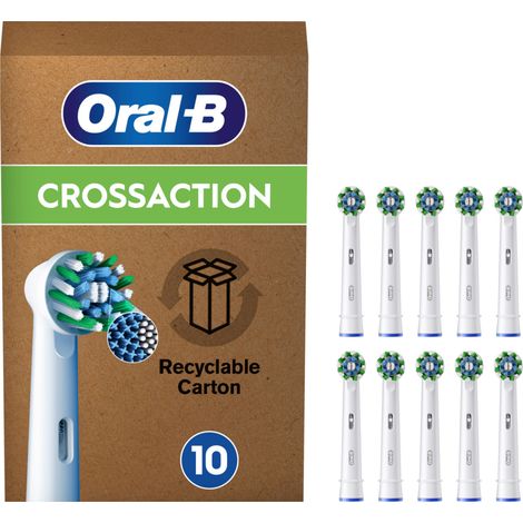 Oral-B Pro Cross Action Testine Di Ricambio Per Spazzolino Elettrico - Bianco - 10 Pezzi