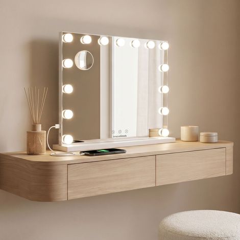 Miroir de bureau - INNOVAGOODS - Vanity Hollywood - 15 LED - 3 tons - Intensité réglable (1/5)