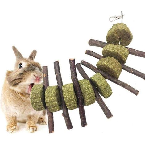 Jouets pour lapins à mâcher en bois de pommier biologique, bâtons molaires pour petits animaux de compagnie, lapins, améliore les accessoires pour jouets pour chiens et chats (1/2)