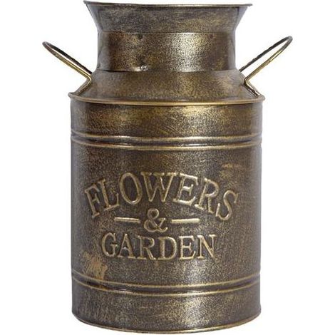 TAISHENGDA Metallvase, Shabby-Chic-Eisenkrug, Vintage-Milchvase, verzinkte Dose, rustikaler Blumenbehälter, Eimer, große verzinkte Landhausvase, englischer Eimertopf (1/5)