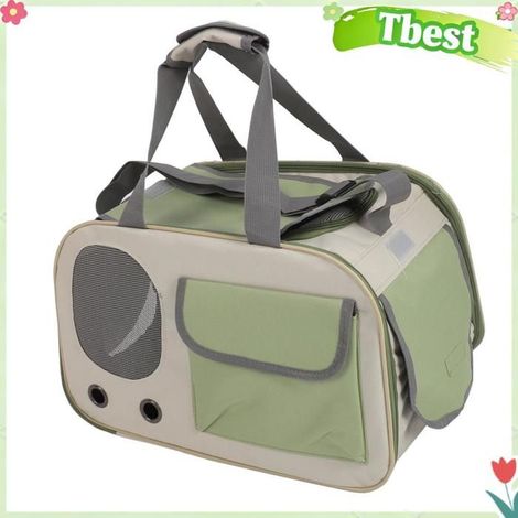 Tbest Transporteur de chien Sac de transport pour animaux de compagnie, respirant et pliable, en tissu animalerie cage Noir Verte (1/5)