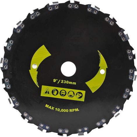 Disque à chaîne en acier allié, angle droit, lame pour scie, bois/plastique, 9 pouces, 20 dents (1/4)