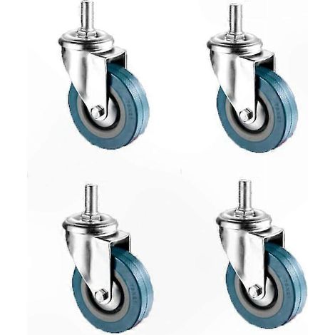 Set mit 4 Lenkrollen 7,6 cm mit Schraubbefestigung, Wagenzubehör ohne Bremse, kompakte Lenkrollen für Möbel und Heimwerkerarbeiten. (1/5)