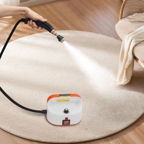 Nettoyeur vapeur à main de 1 500 W, nettoyeur vapeur haute pression à 6 vitesses pour la cuisine, les canapés, la voiture, les joints et le carrelage, orange (sans réservoir d'eau) (1/5)