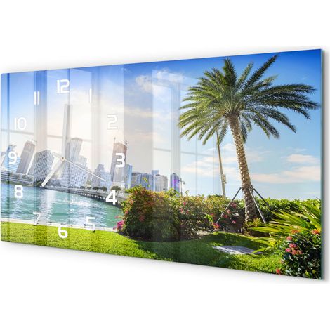 Horloge Murale Maison 60x30 cm Design Panoramique Salon Cuisine Bureau Miami, États-Unis (1/5)