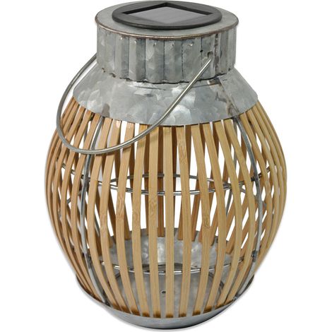 Lanterne solaire bambou h35cm - Orium