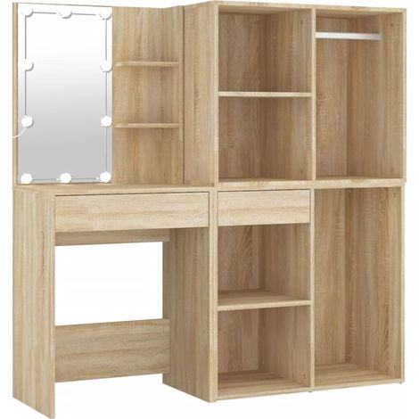 Maison Exclusive - Toeletta LED con 2 Armadietti Legno Multistrato Rovere Sonoma