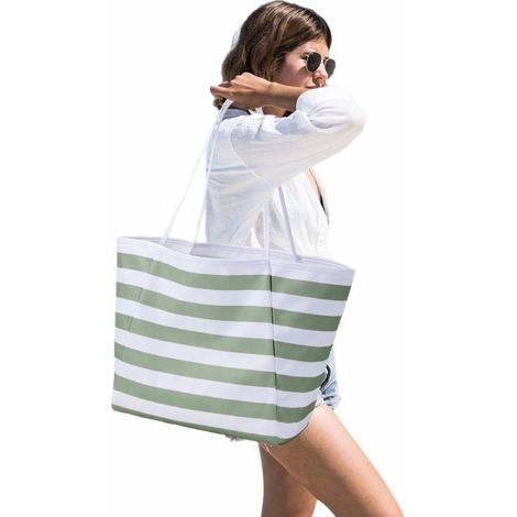 sac pliable plage rméable et anti sable pour femme, à bandoulière pliable idéal les pique niques vac (1/5)
