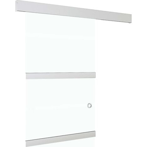 Maison Exclusive - Porta Scorrevole Fermi Vetro ESG e Alluminio Argento 76x205 cm