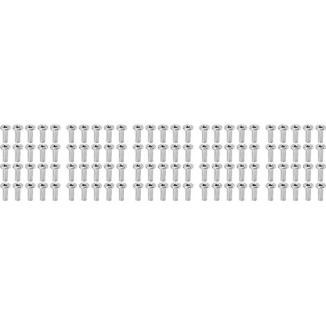 100 pièces acier inoxydable protection Sleeves de protection Sleeves Grommet kit pour 1/8pouce Fil Rope câble Railing (1/5)