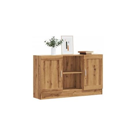 Buffet chêne artisanal 120x30,5x70 bois d'ingénierie (1/5)