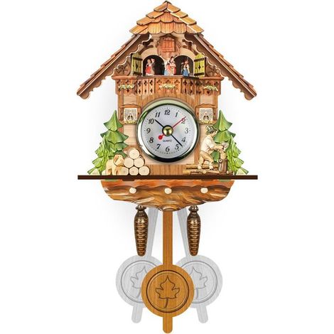Nordische Retro-Kuckucksuhr – Wanduhr aus Holz, inspiriert von den klassischen deutschen Wäldern