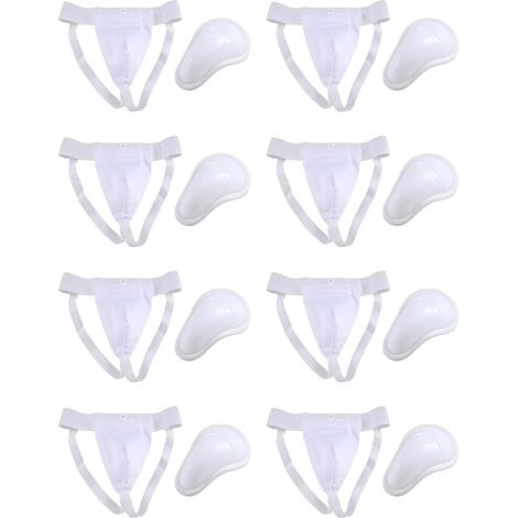 8X Aine Protector Cup Men, Kickboxing Muay Groin Guard, Ventilé Réglable, Fighting Training M (1/5)