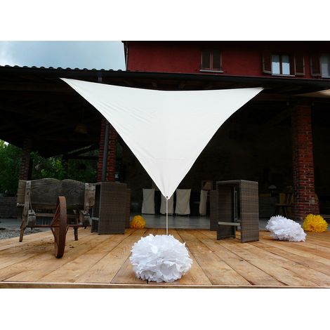 Tenda Vela da Giardino Triangolare 400x400x400 cm in Poliestere 210 gr Bianco (1/4)