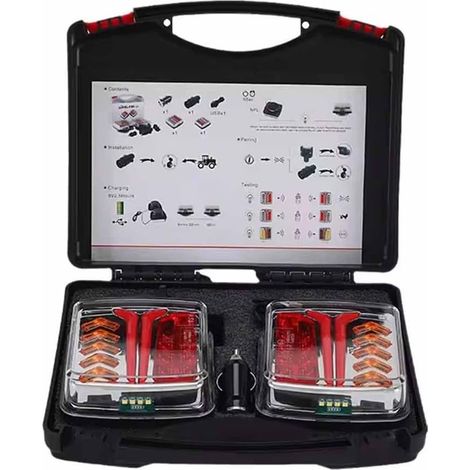 Feux Remorque Sans Fil, 12V Feux de Remorque Led, Feu Remorque, Feu Arrière Magnétique, étanche, Rechargeable, Pour remorque, Camion, Caravane ou poids Lourd (1/5)
