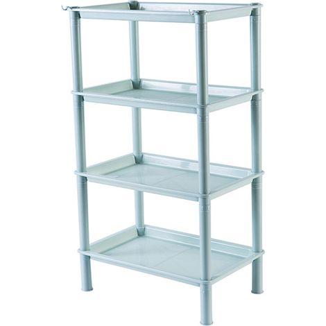 Etagere De Rangement En Plastique - 4 Niveaux - Pour Salle De Bain Bureau Cuisine - 60 X 25 X 130 Cm - 1 Piece (1/5)