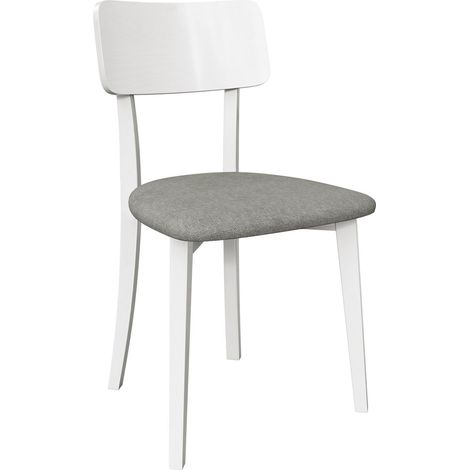 Chaise Victorville 380, Blanc, 86x47x48cm, Tissu, En bois, Bois (1/5)