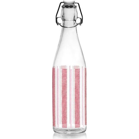 1 Pezzo Bottiglia Acqua Vino da Tavola con Tappo Ermetico Canavas Rosso 500 cc